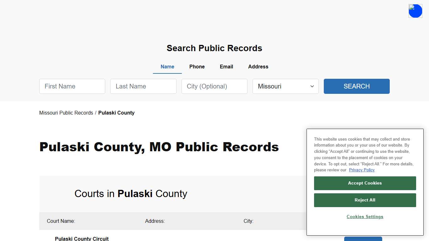 Pulaski County, MO Public Court, Arrest and Inmate Records - ThePublicIndex