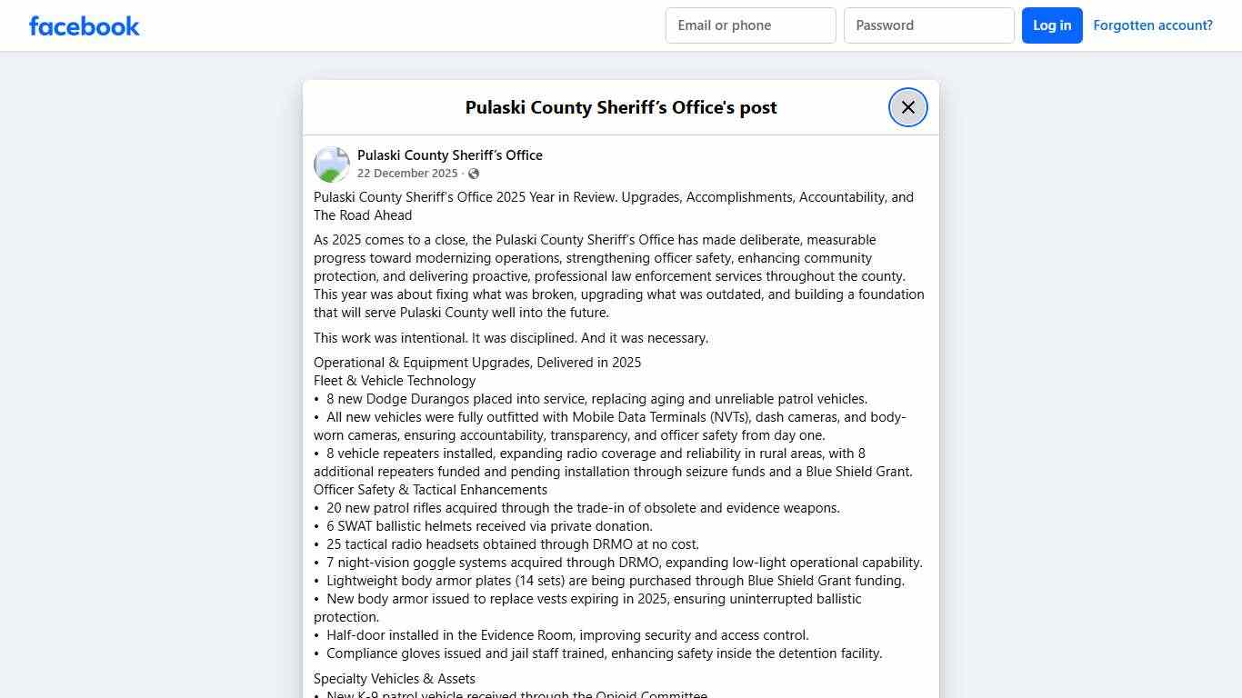 Pulaski County Sheriff’s... - Pulaski County Sheriff’s Office Facebook